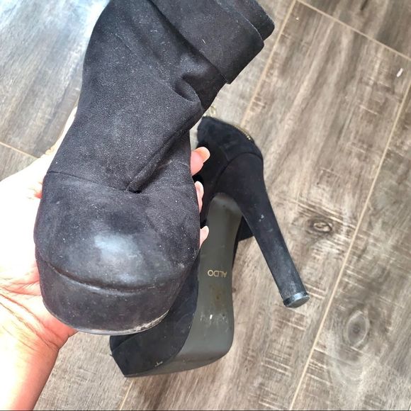 Aldo black platform ankle booties size 8 - Picture 4 of 6